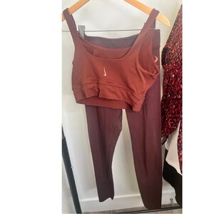 Nike Chestnut Sports Bra and Leggings